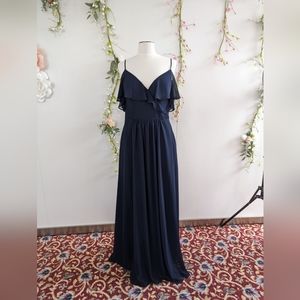 Morilee Long Navy Bridesmaid Dress Size 12 NWT Never Worn